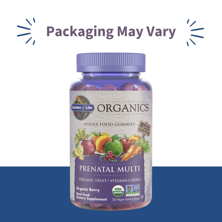 Garden of Life Organics Prenatal Gummies Multivitamin with Vitamin D3, B6, B12