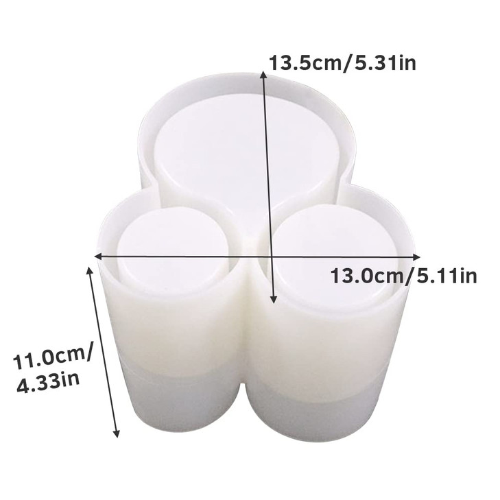 Resin Molds Silicone Storage Box Mold Unique Makeup Organizer Trinket Container Epoxy Mold with 3 Slots Pen Brush Holder