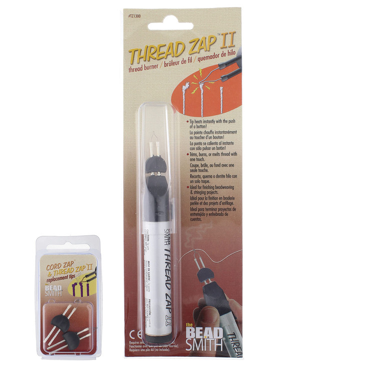 The Beadsmith Thread Zap 525 Thread Burner Plus 2 Pack Replacement Tips Included Trim Burn and Melt Thread with one Touc