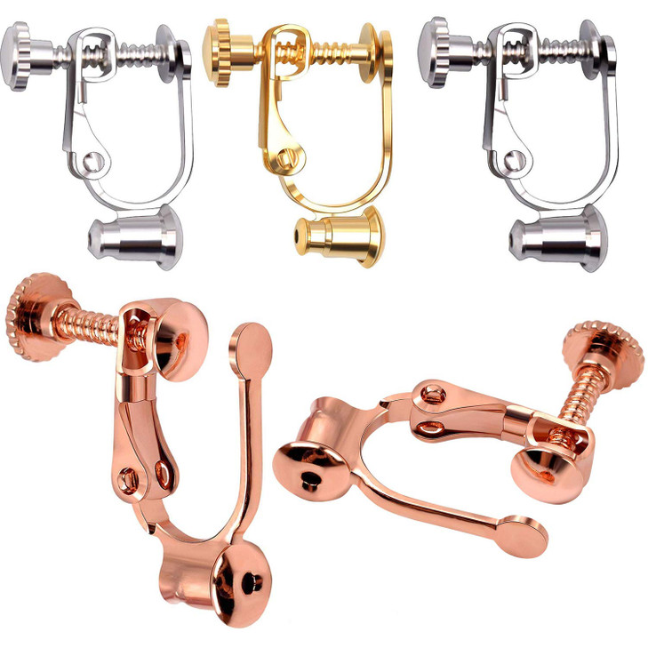 Aylifu 16 Pieces Clipon Earring Converter Earring Clip Backs Screw Type Earring Converter Components Findings for NonPie