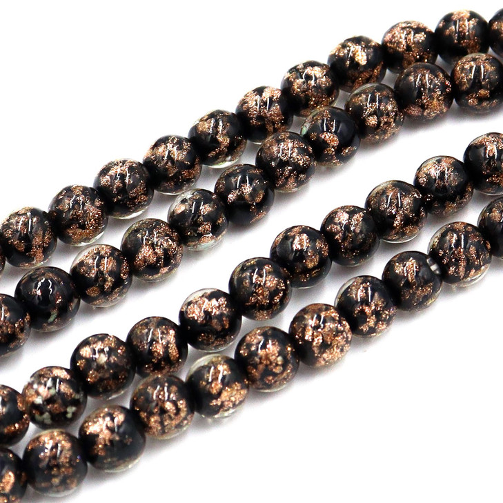 20 PCS Luminous Glass Beads 8mm Making Glow in The Dark Beads Gold Sand Round Loose Beads DIY Craft Necklace give Away C
