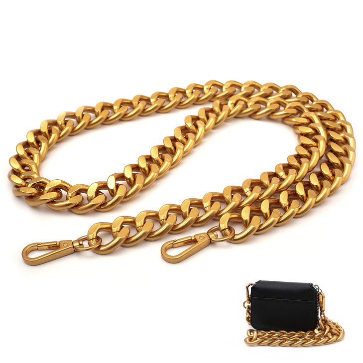 Yichain 42Substantial Big Metal CrossBody Chain Purse Strap Replacement for Mini WalletWaist PackChest Bag Antique GoldL
