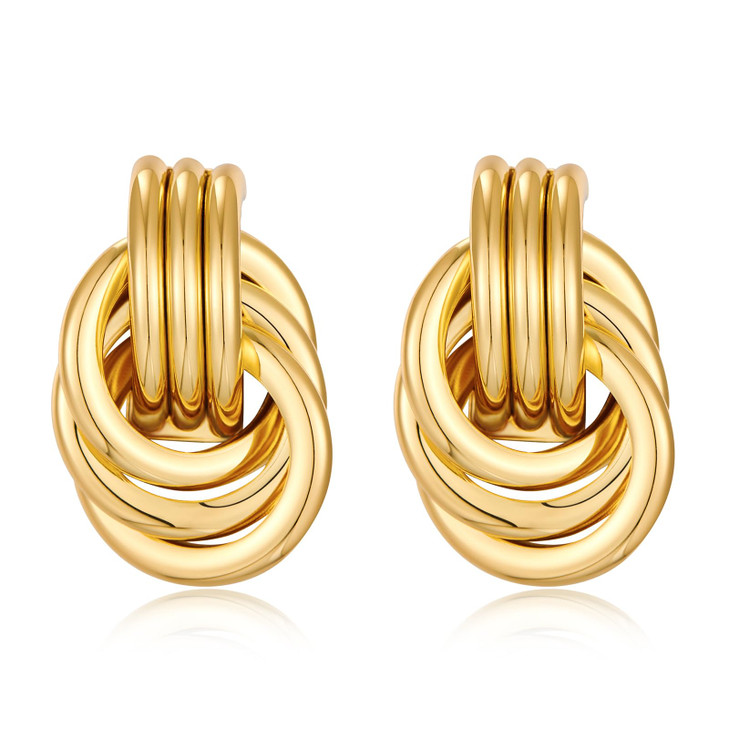 AOLIMI Gold Small Knot Earrings Geometric Dangle Drop Earrings for Women