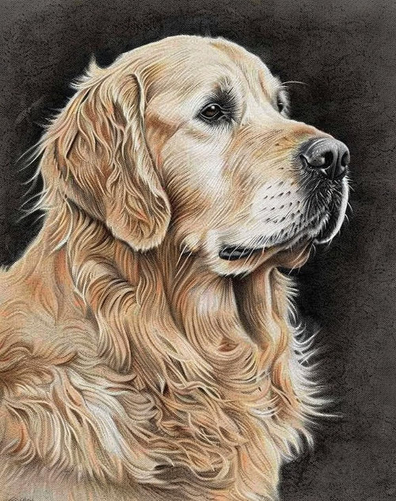 MaiYiYi Golden Retriever Dog Diamond Painting 5D Full Round Drill Cute Dog Diamond Painting by Numbers Puppy Paint with