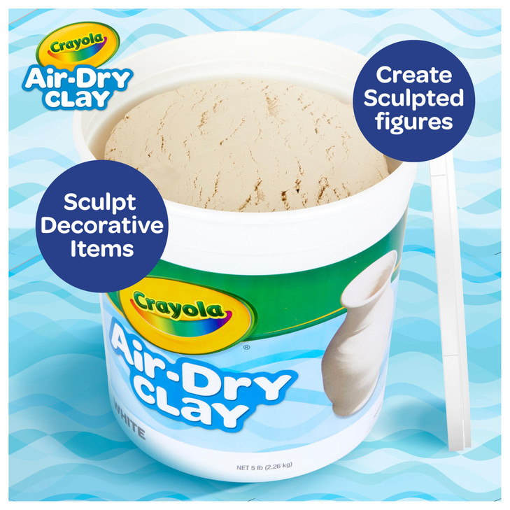 Crayola Air Dry Clay 5lbs Teacher Supplies Natural White Modeling Clay for Kids Sculpting Material Bulk Craft Supplies f