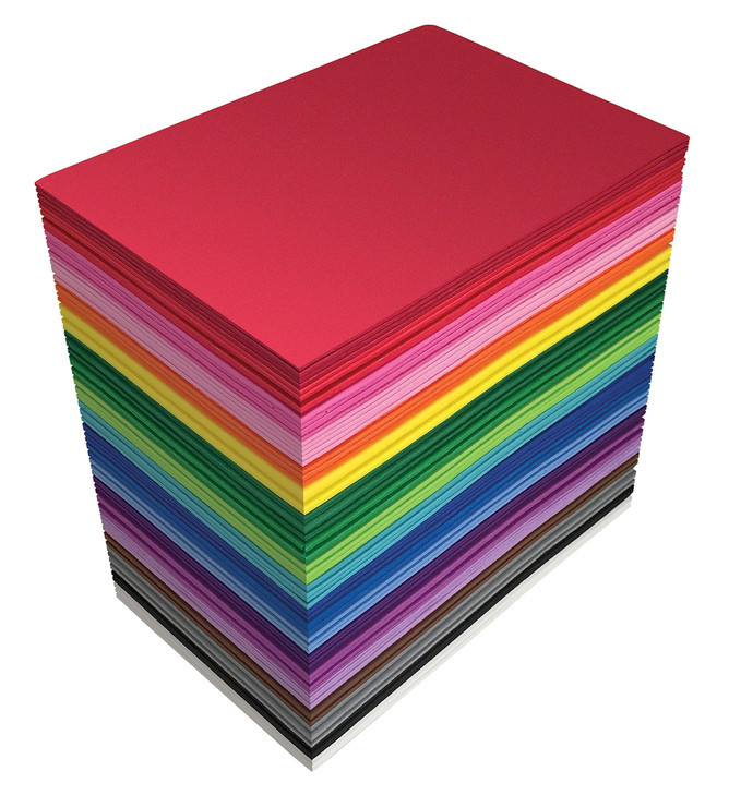 Better Office Products 100 Pack EVA Foam Sheets 55 x 85 Inch Assorted Colors 20 Colors 2mm Thick for Arts and Crafts 100