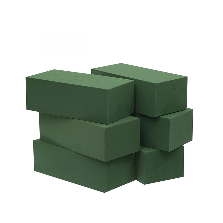 Crafare 6pc Wet Fresh Floral Foam Blocks Green Florist Foam Bricks 89L X 39W X 3H for Spring Fresh Flower Arrangement an