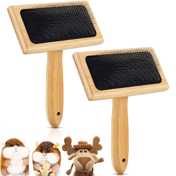 Tessco for you 2 Pcs Wool Carders Hand Carders for Wool Needle Felting Brush Needle Felting Carding Brushes Tools for Cr