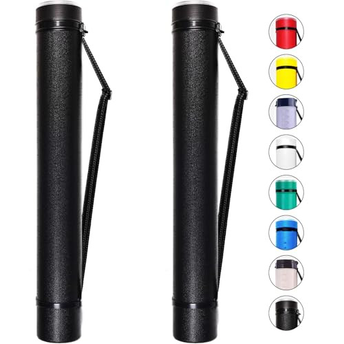 CALPALMY 2Pack Extendable Poster Tubes Expand from 245 to 40 with Shoulder Strap Carry Documents Blueprints Drawings and