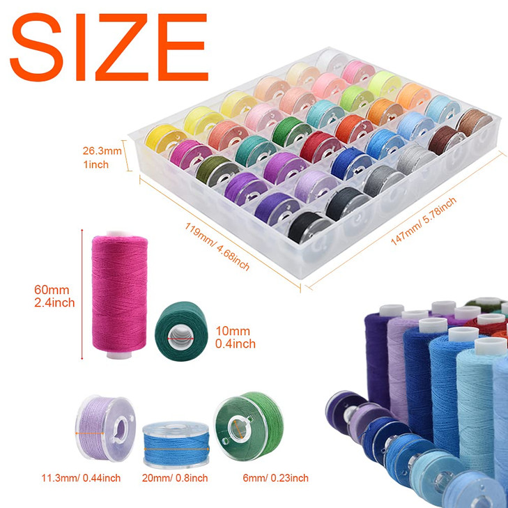 72Pcs 36 Colors Prewound Bobbins and Thread Spools for Hand Machine Sewing Emergency and Travel DIY and Home 36 Colors 4