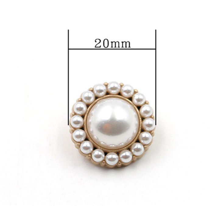 10pcs Round Pearl Buttons with Shank for Sewing Gold Button Crafts for Clothes Shirts Suits Coats Sweaters Wedding Dress