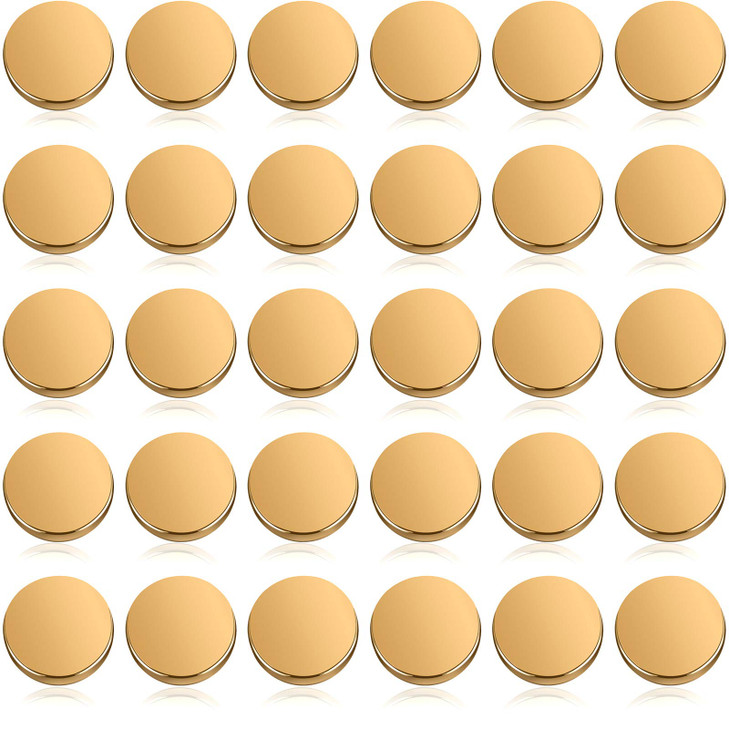 Chuangdi 30 Pieces Metal Flat Button Alloy Shank Round Shaped Sewing Button for Women Suit Woolen Coat Shirt Trousers Se