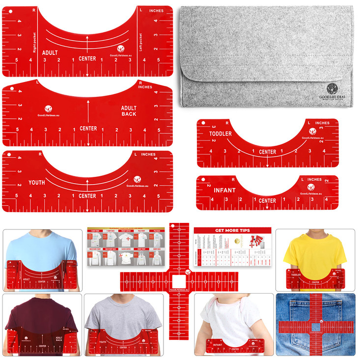 Tshirt Ruler Guide for Vinyl Alignment T Shirt Ruler Guide for Heat Press Shirt Measurement Tool for Heat Press TShirt R