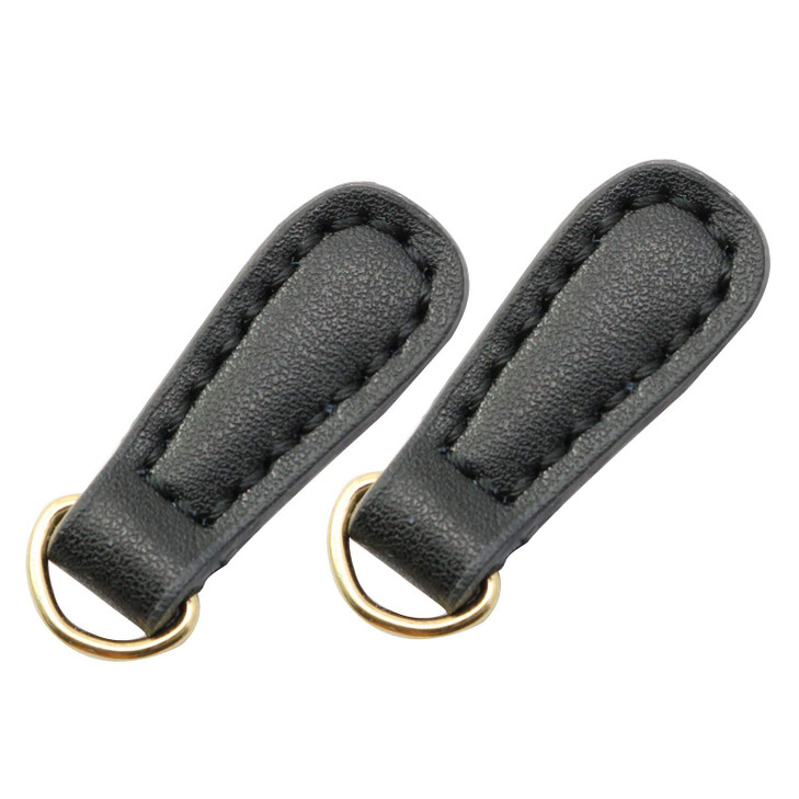 NX Garden 2pcs Genuine Leather Zipper Pulls Black Pull Strap Cord Zipper Pullers Durable Boot Jacket Bag Purse Accessori