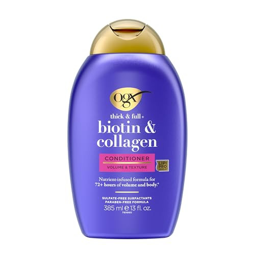 OGX Thick & Full + Biotin & Collagen Volumizing Conditioner, Nutrient-Infused Conditioner with Vitamin B7 Biotin Gives Hair Volume & Body for 72+ Hou