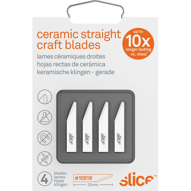 Slice 10518 Ceramic Craft Knife Cutting Blades Ceramic Finger Friendly Rounded Tip Lasts 11x Longer than Metal