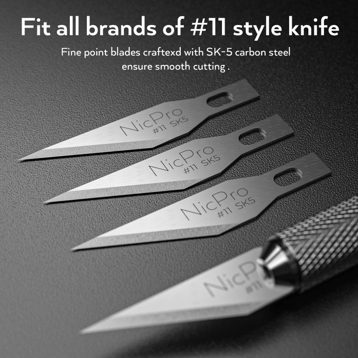 Nicpro 120 PCS Hobby Blades Set SK5 Utility 11 Art Blades Refill Cutting Tool with Storage Case for Craft Hobby Scrapboo