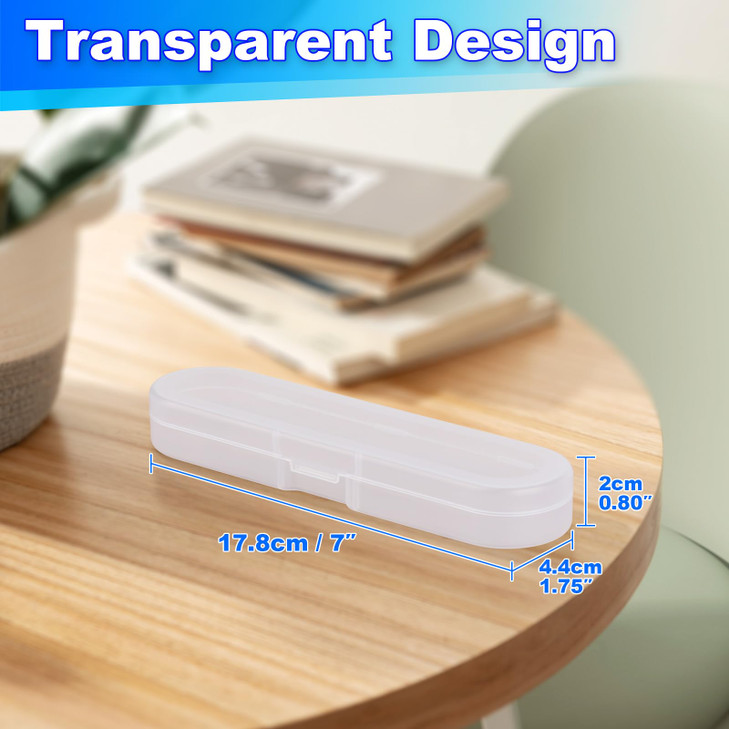 Cosmos Clear Color Pack of 3 Mini Craft Pencil Container Case Box Storage Containers Box Snap Closure for Pen Pencils Of