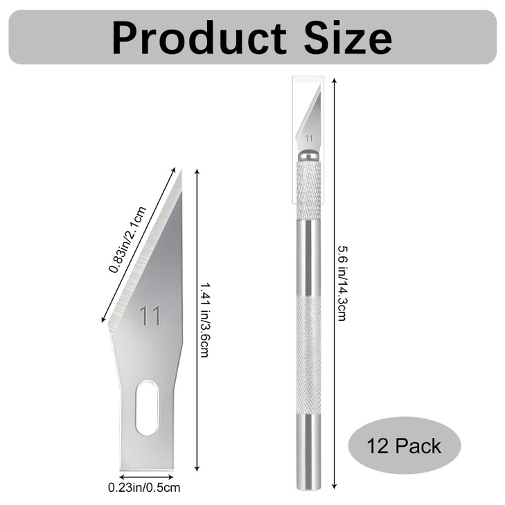 12 Pack Exacto Knife Set Metal Craft Knives Kit Hobby Knife Set Blade Precision Knifes for DIY Crafts Arts Trimming Cutt