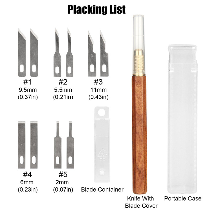TOOLCOOL Precision Craft Knife Exacto Knife Hobby Knife Set Wooden Handle With 10 Pcs SK5 Steel Blades And Blade Cover F