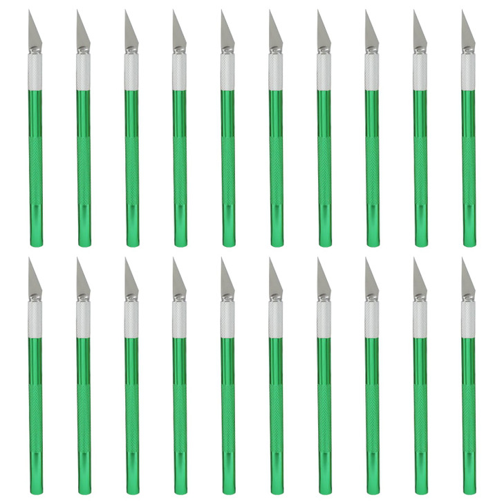 Hordion 20 Pack Exacto Knife Set Green Craft Knives Sharp Hobby Knife Kit Precision Cutter for DIY Stencil Art Carving S