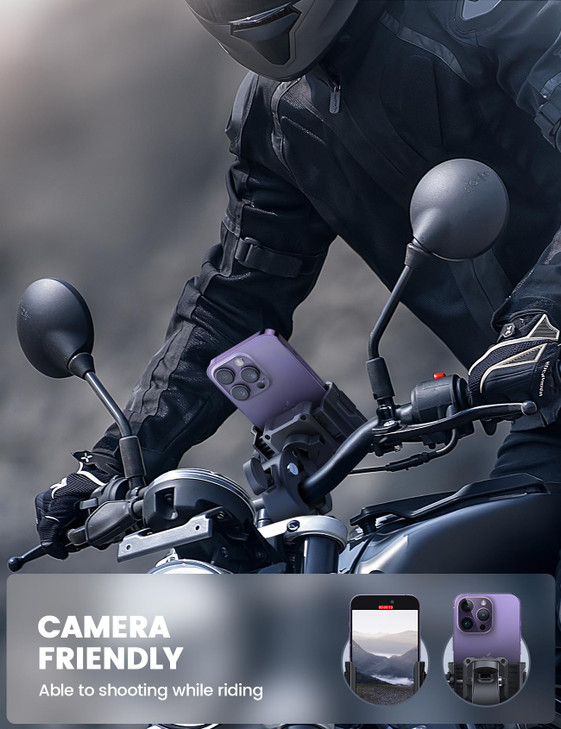 Lamicall Motorcycle Phone Mount Holder Camera Friendly 1s Lock Bike Phone Holder Handlebar Clamp Bicycle Scooter Phone C