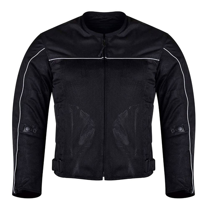 Vance Leather Airflow Mens Black AllSeason Reflective Mesh Textile Motorcycle Jacket wCE Armor Removable Liner Black Med