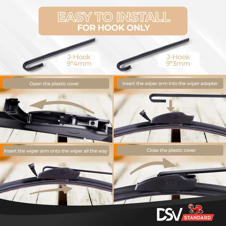OEM Quality Windshield Wiper Blades 22 and 22 DSV Standard Car Wiper Blades With Universal UJ Hook Only Automotive Repla