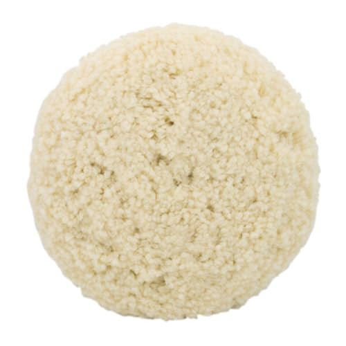 Woolous Wool Buffing Pad 7 Inch 100 Natural Lambswool Polishing Pad Bonnet Hook and Loop for Car and Boat Polishing Cutt