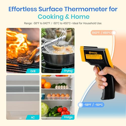 Etekcity Infrared Thermometer Laser Temperature Gun 774 Meat Food Candy Oven Thermometer for Griddle Accessories Heat Gu