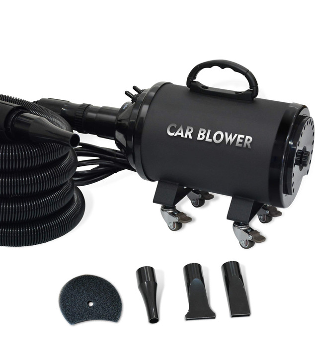 SHELANDY Powerful Motorcycle Car Dryer with 14 Foot Flexible Hose Wheels for Auto Detailing and dustingblack