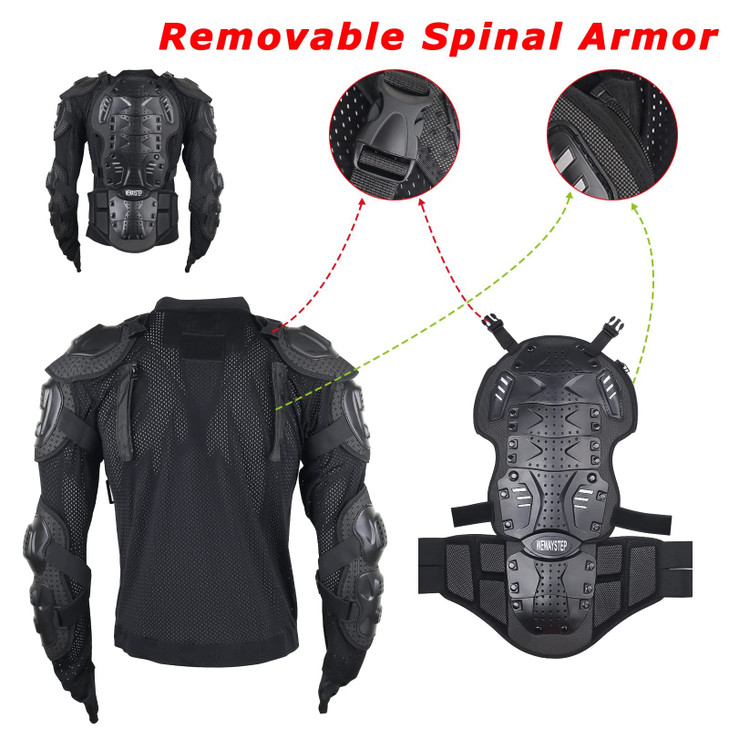 WEWAYSTEP Motorcycle Protective Jacket Full Body Armor Chest Spine Protection Dirt Bike Gear for Men Motocross MTB Racin