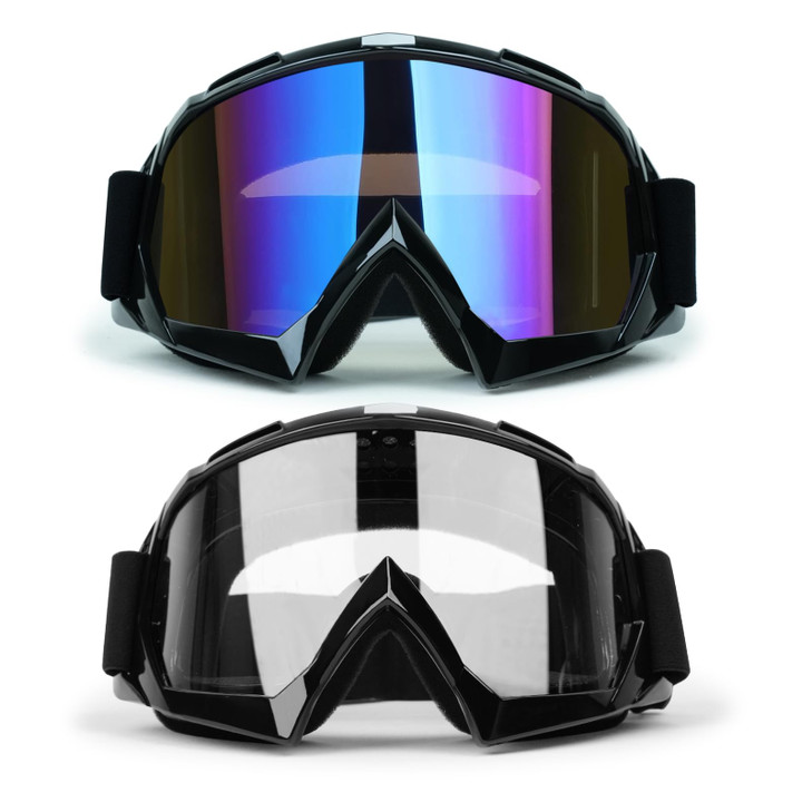 ATV Dirt Bike 2Pack Motorcycle Motocross Goggles for Men Women MX Riding UTV Helmet Offroad Goggles UV400 AntiScratch Fo