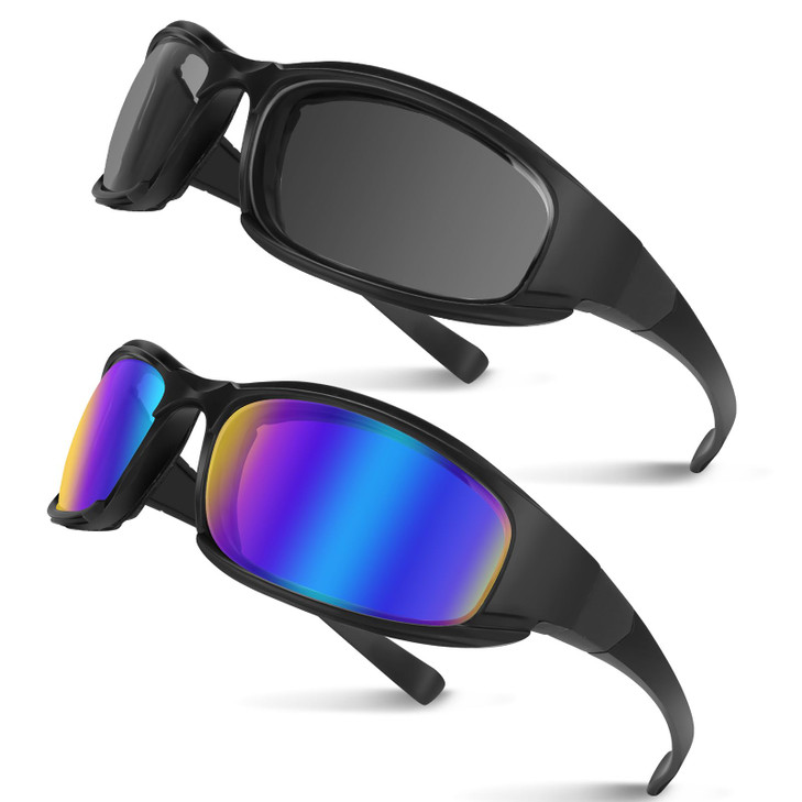 Jeemeele Motorcycle Goggles 2PCS Motorcycle Riding Glasses Riding Goggles Motorcycle Sunglasses UV Protection Dustproof