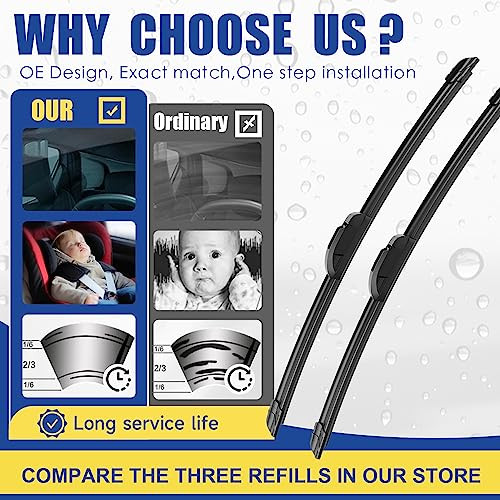 3 wipers Replacement For 2023 2022 2021 2020 2019 Toyota Rav4 Windshield Wiper Blades Original Equipment Replacement 261