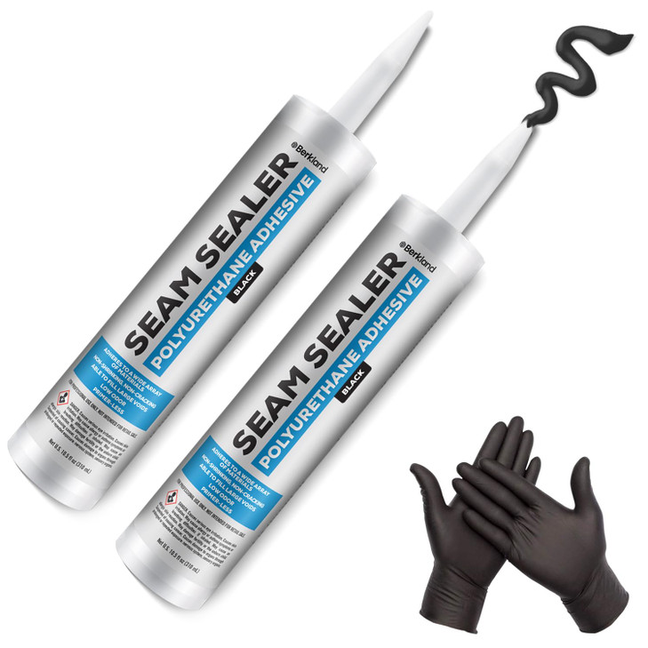 2Pack Black Polyurethane Seam Sealer Automotive Compound Kit Durable Flexible Auto Body Filler Seam Joint Compound for B