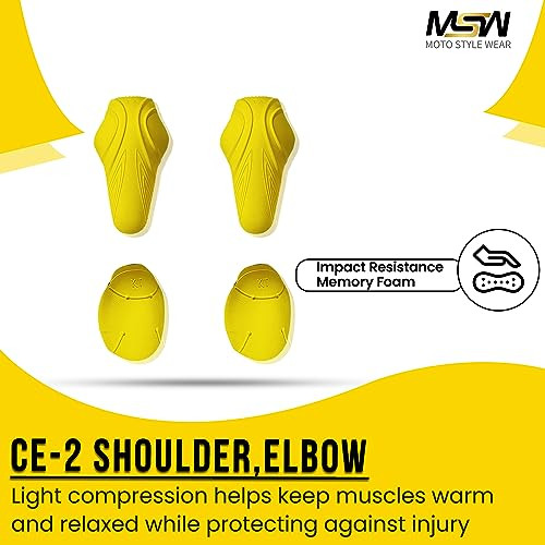 4PC CE Level 2 Elbow and Shoulder Certified Armor Pads Set Level 2 Approved Mens Biker Shoulder and Elbows Protector for