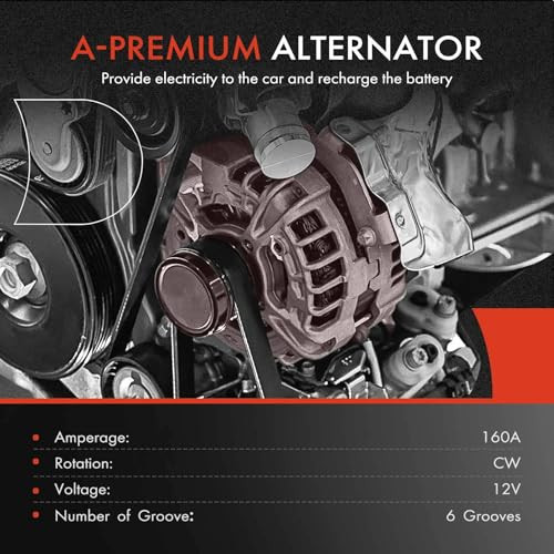 APremium Alternator Compatible with Chrysler 200 20112014 Town Country 20112016 Dodge Avenger 1114 Grand Caravan 1120 Jo