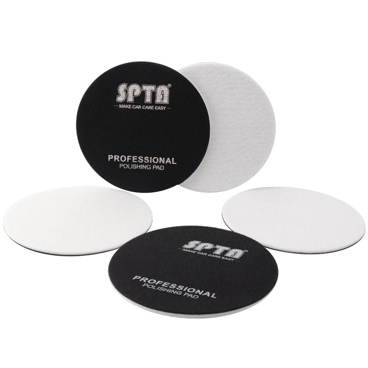 Glass Polishing Pad SPTA 5 Pcs 5125mm Car Glass Polishing Discs Microfiber Polishing Buffing Pad Scratch Removal Kit for