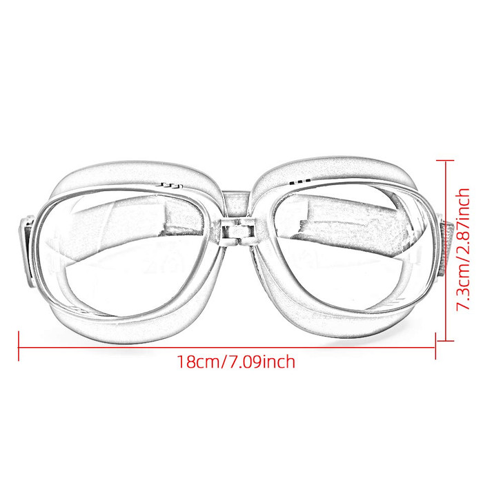 evomosa Motorcycle Goggles Vintage Pilot Goggles Retro Motocross Goggle Outdoor Eyewear Sports Glasses for Half Helmet B