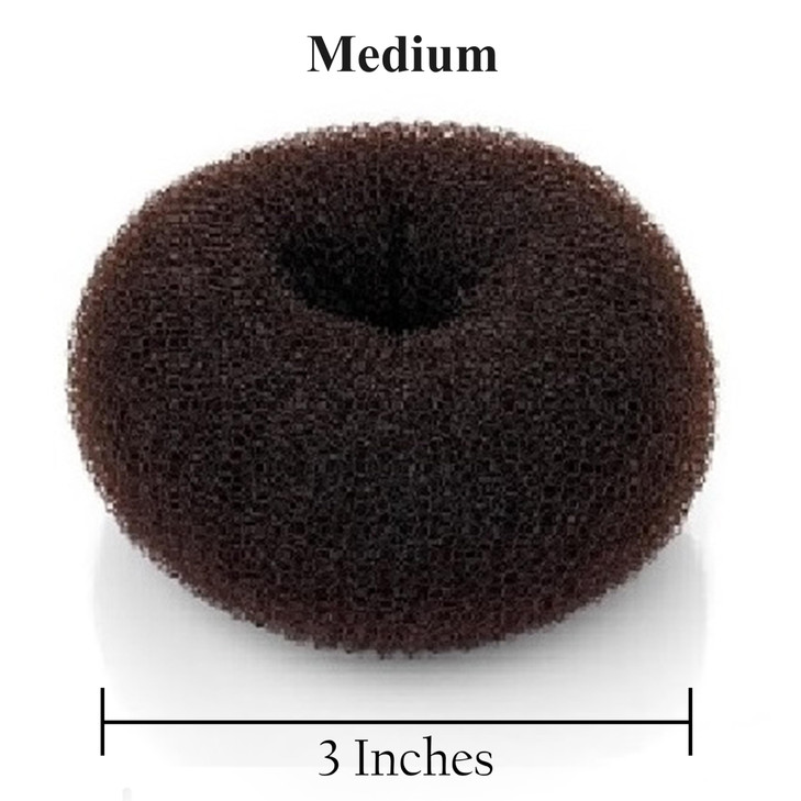 Beaute Galleria Hair Donut Bun Maker Ring Style Mesh Chignon Ballet Sock Bun (Medium, Brown)