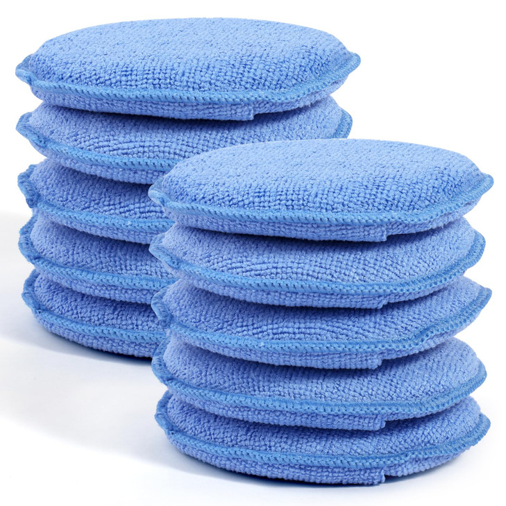 10 Pack Wax Applicator Pads Microfiber Applicator Pad with Finger Pocket Foam Car Wax Applicator Pad for Car Cleaning an
