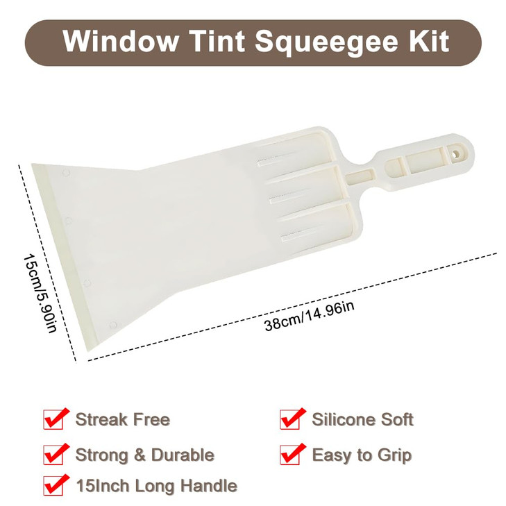 Abnaok Tools Long Handle Auto Bulldozer Squeegee for Window Tint Film Installing Car Vinyl Wraps Window and Glass Cleani