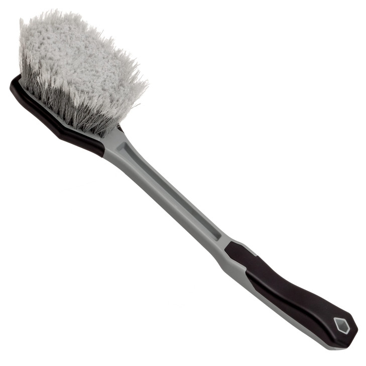 VIKING Car Wash Brush Wheel and Fender Brush Long Handle Tire Cleaner for Car Detailing 165 Inch GreyBlack