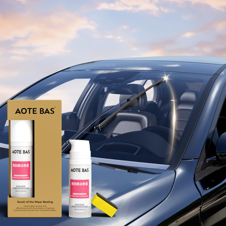 AOTEBAS Windshield Cleaner Oll Film Remover Rain Repellent for Car Abrasive Glass Cleaner Remove Oily Stains Remains of