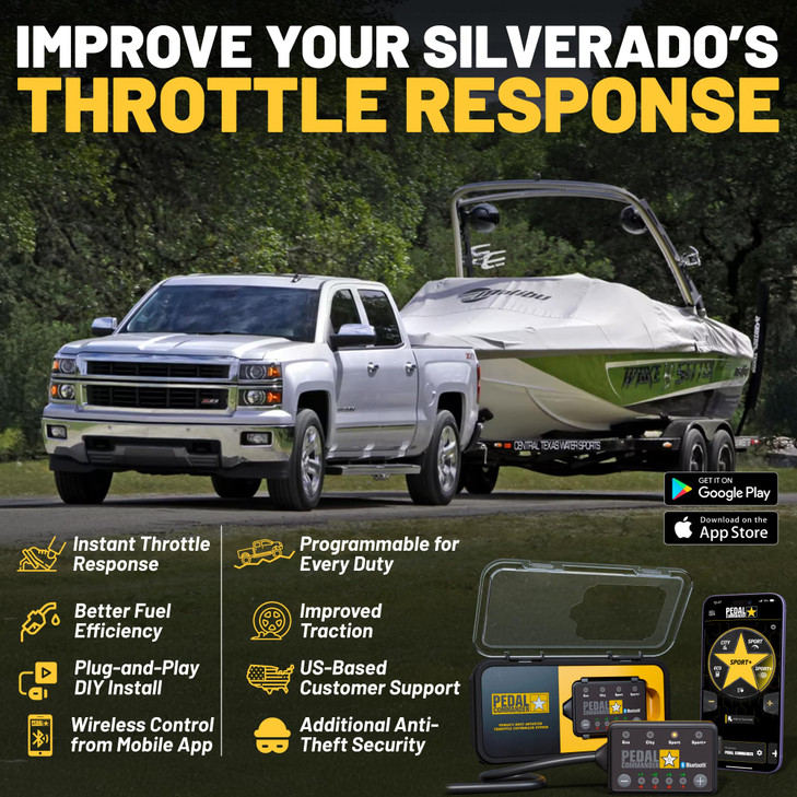 PEDAL COMMANDER for Chevrolet Silverado 20072018 Throttle Response Controller AntiTheft 36 Driving Modes App Control Thr