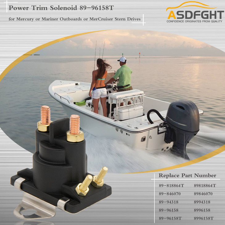 12V 2pcs Power Trim Solenoid Switch 8996158T Solenoid for Mercruiser Mercury Mariner Outboard Motors 35275 HP 89818864T