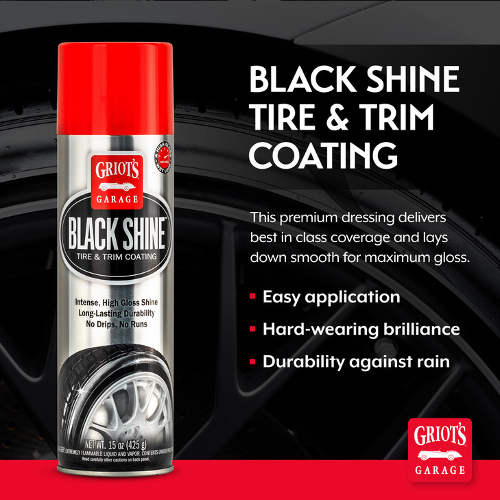 Griots Garage Black Shine Tire and Trim Coating WaterResistant Dressing Provides a HighGloss Finish Rain and UV Protecti