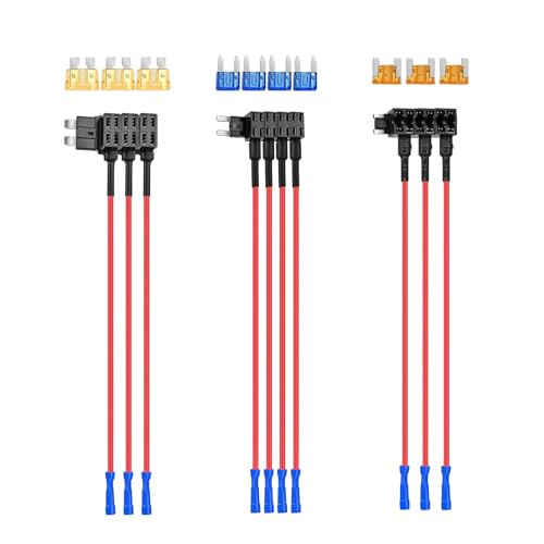 Nilight 50040R 12V Car AddaCircuit Fuse Adapter with Standard and Mini TAP Profile TAP Blade Fuse for Cars Trucks Boats