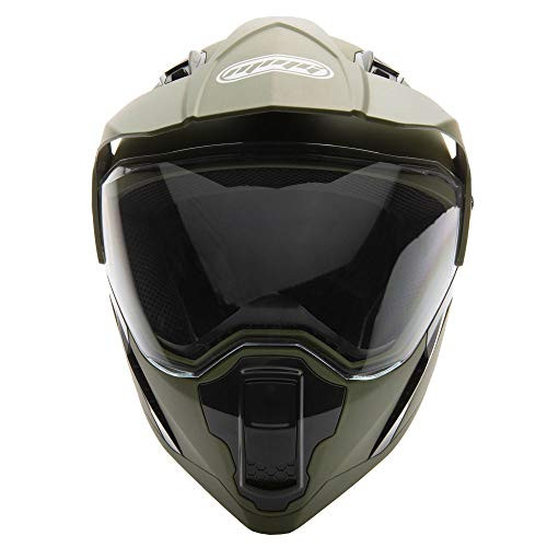 MMG Helmet Dual Sport Off Road Motorcycle Dirt Bike ATV FlipUp Visor Model 23 XLarge Green